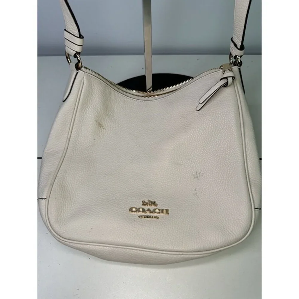 For Repair - Coach Ellie File Crossbody Purse Bag White - C1648 Pebbled LEATHER